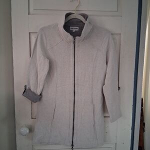 Neon Buddha Light Gray Pointelle Jersey Knit Sweatshirt Utility Jacket Sz S